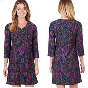 Jude Connally Lexi abstract feather print shift dress